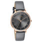 Sonata Modern Edit Quartz Analog Grey Dial Leather Strap Watch For Women 87073wl02