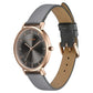 Sonata Modern Edit Quartz Analog Grey Dial Leather Strap Watch For Women 87073wl02