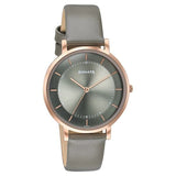 Sonata Modern Edit Quartz Analog Green Dial Leather Strap Watch For Women 87073wl03