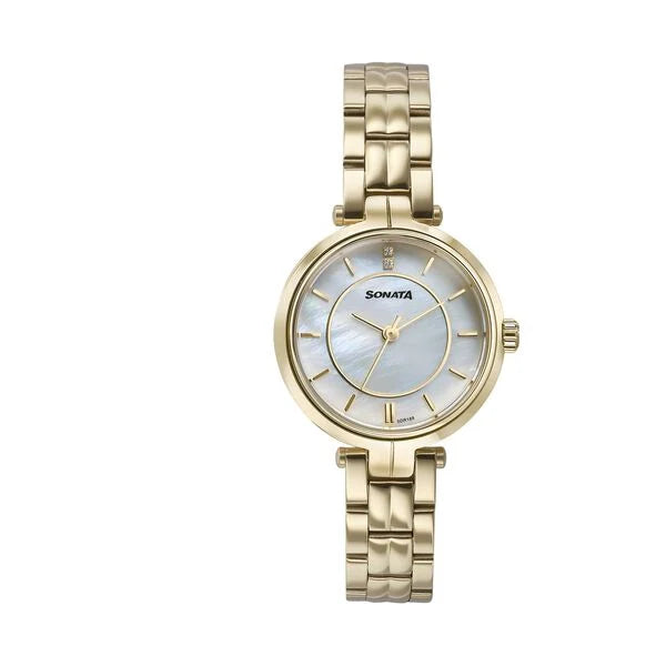 Sonata Wedding Quartz Analog Off White Dial Watch For Women - 87077YM01