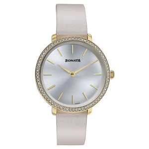 Sonata Wedding Edit Quartz Analog Silver Dial Watch For Women - 87080YL01 - KRISHNA WATCH COMPANY
