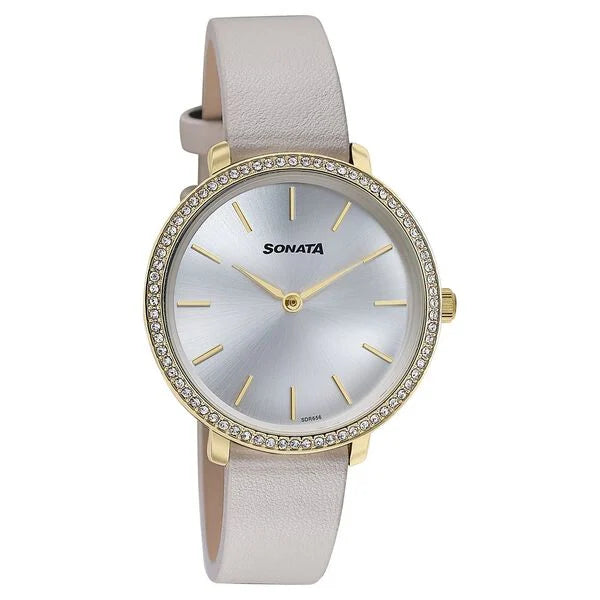 Sonata Wedding Edit Quartz Analog Silver Dial Watch For Women - 87080YL01 - KRISHNA WATCH COMPANY