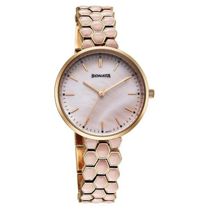 Sonata Festive Quartz Analog Watch For Women - 87114KM02 - KRISHNA WATCH COMPANY