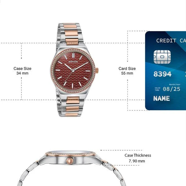 Sonata Jashn Quartz Watch For Women 87120KM02