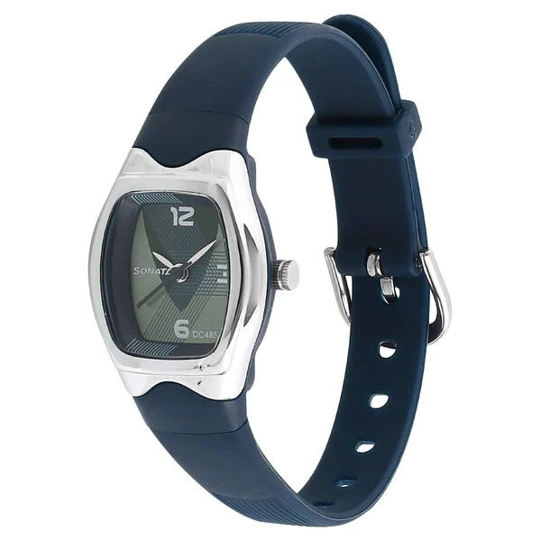 SF Quartz Analog Green Dial Plastic Strap Watch for Women nu8989pp02