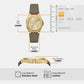 Armani Exchange Women Quartz Gold Dial Analog Leather Watch AX4617