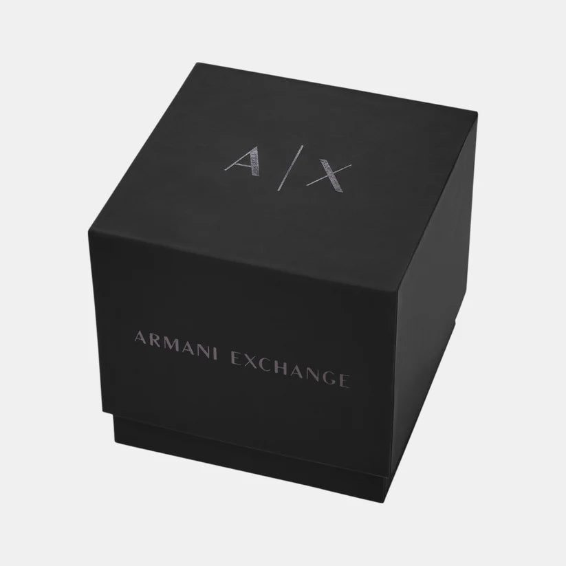 Armani Exchange Women Quartz Gold Dial Analog Leather Watch AX4617