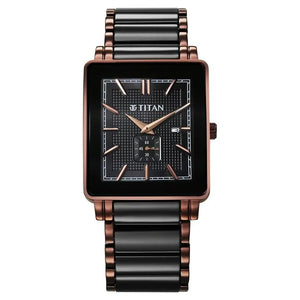 Titan Regalia Shaped Ceramic Quartz Analog Watch For Men - 90013KD06 - KRISHNA WATCH COMPANY