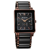 Titan Regalia Shaped Ceramic Quartz Analog Watch For Men - 90013KD06 - KRISHNA WATCH COMPANY