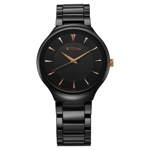 Titan Regalia Ceramics Quartz Analog Black Watch For Men - 90014KC50