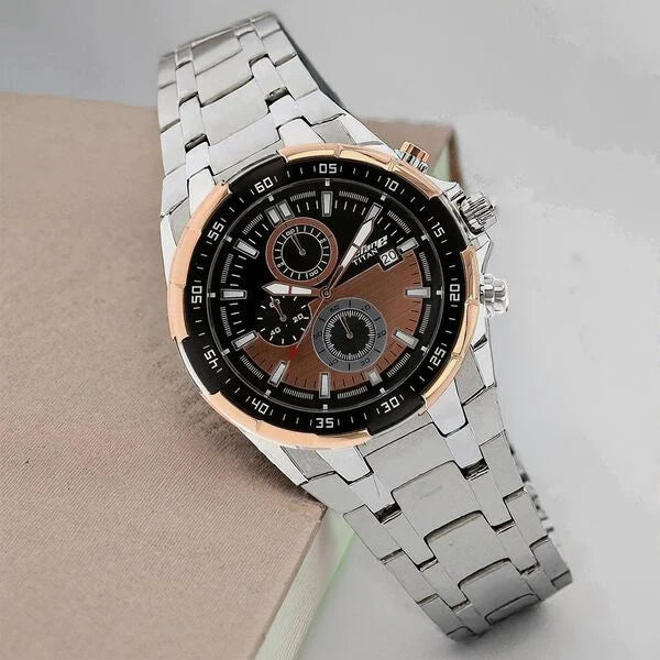 Titan Quartz Chronograph Black Dial Stainless Steel Strap Watch for Men 90044km04