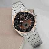 Titan Quartz Chronograph Black Dial Stainless Steel Strap Watch for Men 90044km04