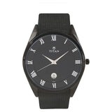 Titan Quartz Analog with Date Black Dial Stainless Steel Strap Watch for Men  90054NM01