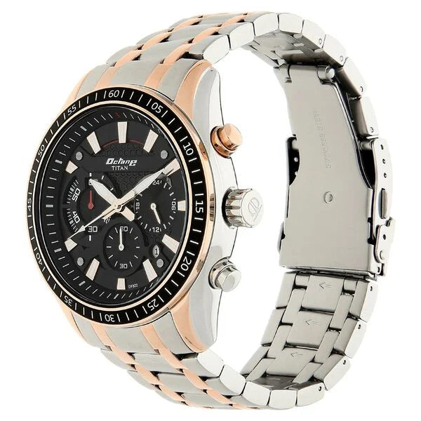 Titan Octane Black Chronograph watch for Men 90077km03