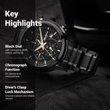 Titan Octane Black Dial Chronograph Watch for Men 90086KM05