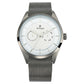 Titan Quartz Multifunction White Dial Stainless Steel Strap Watch for Men 90098QM01