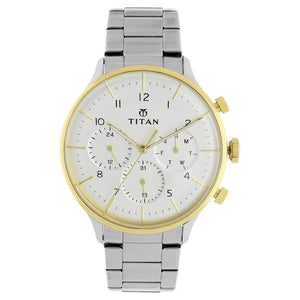 Titan White Dial Quartz watch for Men 90102BM01 - KRISHNA WATCH COMPANY
