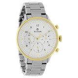 Titan White Dial Quartz watch for Men 90102BM01