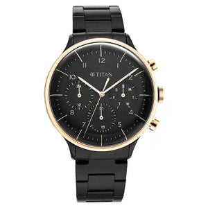 Titan Urban Magic Black Dial Stainless Steel Strap Watch 90102KM01 - KRISHNA WATCH COMPANY