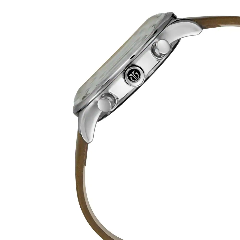 Titan On Trend Beige Dial Leather Strap Watch NP90102SL02 (DJ774)