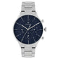 Titan Quartz Multifunction Blue Dial Stainless Steel Strap Watch for Men  90102SM01