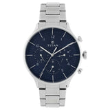 Titan Quartz Multifunction Blue Dial Stainless Steel Strap Watch for Men - 90102SM01 - KRISHNA WATCH COMPANY