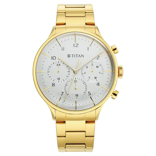 Titan Urban Magic Silver Dial Stainless Steel Strap Watch 90102YM01