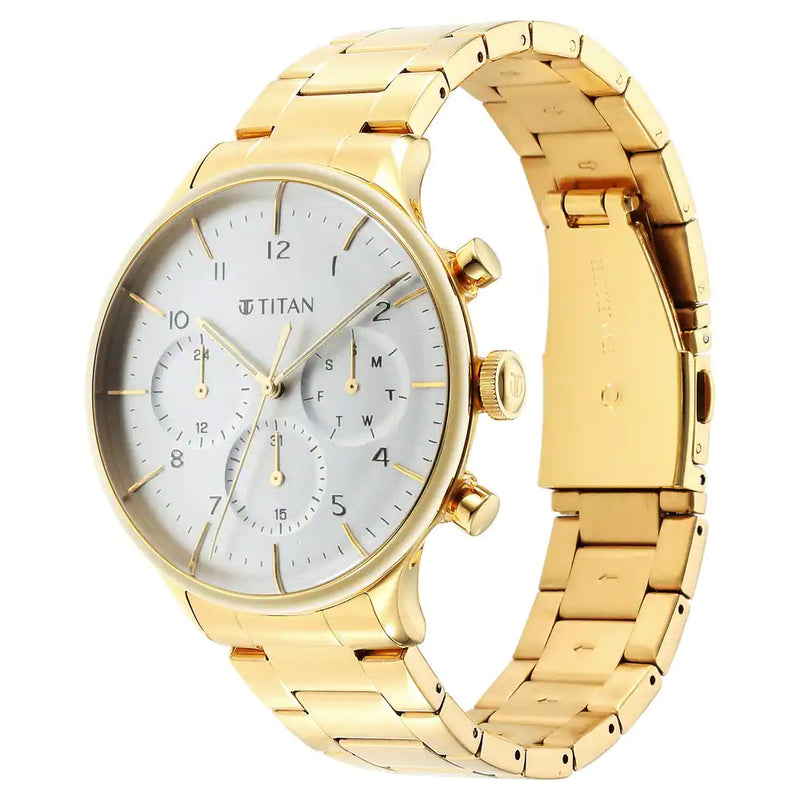 Titan Urban Magic Silver Dial Stainless Steel Strap Watch - 90102YM01 - KRISHNA WATCH COMPANY