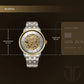 Titan Golden Heart Skeletal Automatic Analog with Silver Dial Dual-Tone Stainless Steel Strap Watch for Men 90110bm01