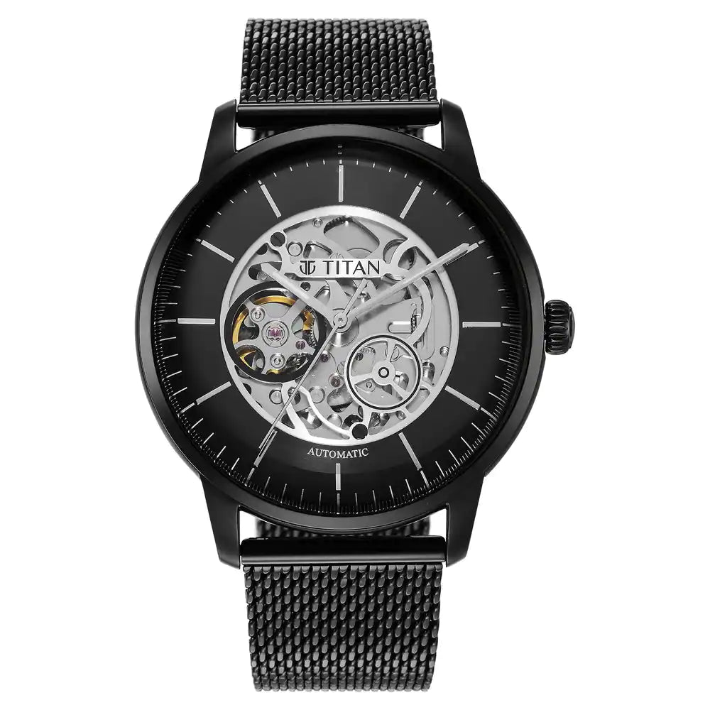 Titan Mechnaical Black Dial Analog Watch for Men 90110NM01