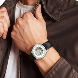 Titan Automatic Silver Dial Black Leather Strap Watch for Men 90110sl01 - KRISHNA WATCH COMPANY