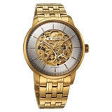 Titan Golden Heart Skeletal Automatic Analog with Silver Dial Yellow Gold Stainless Steel Strap Watch for Men 90110ym01