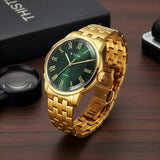 Titan Aurelian Concealed Automatic Analog with Green Dial Watch for Men 90110ym02