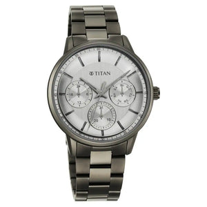 TITAN Urban Magic Grey Dial Stainless Steel Strap Watch 90133QM01 / NS90133QM01 - KRISHNA WATCH COMPANY