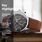 Titan Quartz Multifunction Blue Dial  Leather Strap Watch for Men 90134SL01
