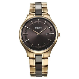 Titan Slim Ceramic Fusion Quartz Watch For Men - 90142KD02 - KRISHNA WATCH COMPANY