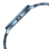 Titan Slim Ceramic Fusion Quartz Analog with Date Blue Dial Stainless Steel Strap Watch For Men 90142qd01