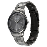 Titan Clasique Slim Quartz Analog with Date Grey Dial With Grey Color Stainless Steel Strap Watch For Men 90142qm06