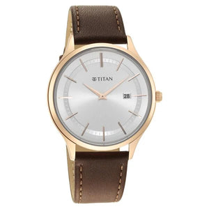 Titan Classique Slimline Silver Dial Analog watch for Men - 90142WL01 - KRISHNA WATCH COMPANY