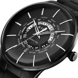 Titan World Time Black Dial Stainless Steel Strap Watch 90145NM01