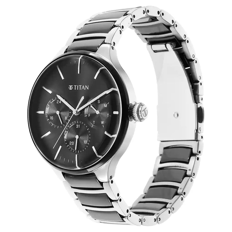 Titan Ceramic Fusion Black Dial Multifunction Watch 90148KD01 - KRISHNA WATCH COMPANY