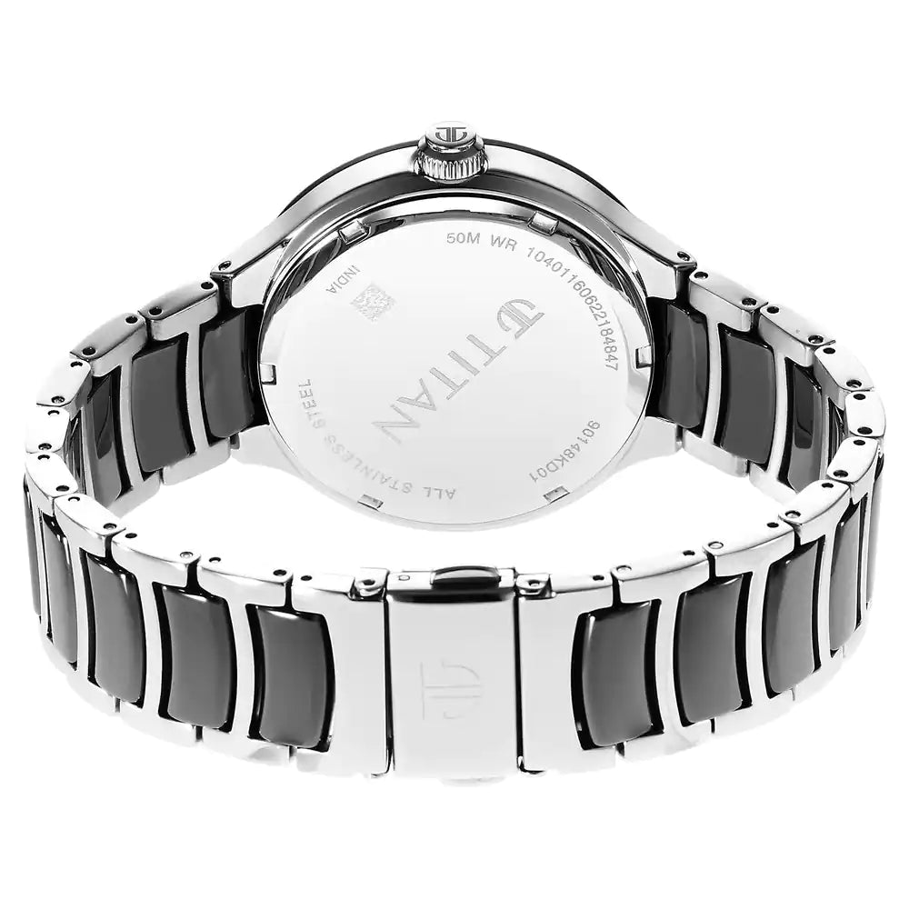 Titan Ceramic Fusion Black Dial Multifunction Watch 90148KD01