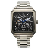 Titan Shaped Automatics Anthracite Dial Grey Stainless Steel Strap watch for Men 90162qm01