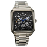 Titan Shaped Automatics Anthracite Dial Grey Stainless Steel Strap watch for Men 90162qm01