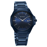 Titan Classic Slim Quartz Analog with Date Blue Dial Stainless Steel Strap Watch for Men 90167QM01 - KRISHNA WATCH COMPANY