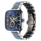 Titan Ceramic Fusion Automatic Square Black Dial Rose Gold Dual-Toned Stainless Steel Bracelet Watch for Men 90175kd02