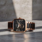 Titan Ceramic Fusion Automatic Square Black Dial Silver Dual-Toned Stainless Steel Bracelet Watch for Men 90175kd03