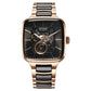 Titan Ceramic Fusion Automatic Square Black Dial Silver Dual-Toned Stainless Steel Bracelet Watch for Men 90175kd03
