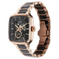 Titan Ceramic Fusion Automatic Square Black Dial Silver Dual-Toned Stainless Steel Bracelet Watch for Men 90175kd03