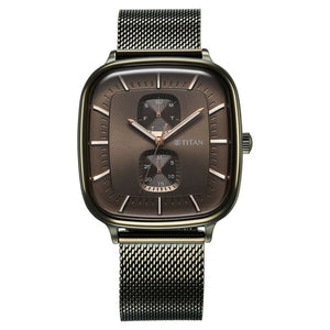 Titan Avant Garde Quartz Multifunction Brown Dial Watch For Men - 90178QM02 - KRISHNA WATCH COMPANY